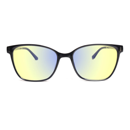 Sleepaxa Clarte Jet Black Yellow Tinted Blue Block Gaming Glasses For Gaming & Computer