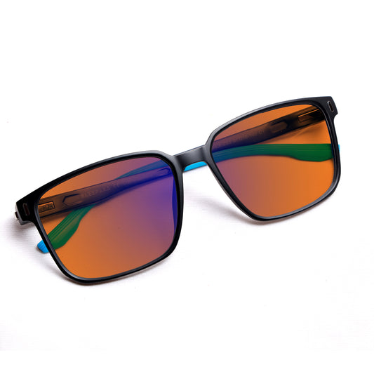 Sleepaxa Voilav Matte Black Amber Tinted Blue Block Glasses for Sleep & Eye Strain