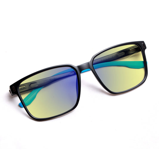Sleepaxa Voilav Matte Black Yellow Tinted Blue Block Gaming Glasses For Gaming & Computer