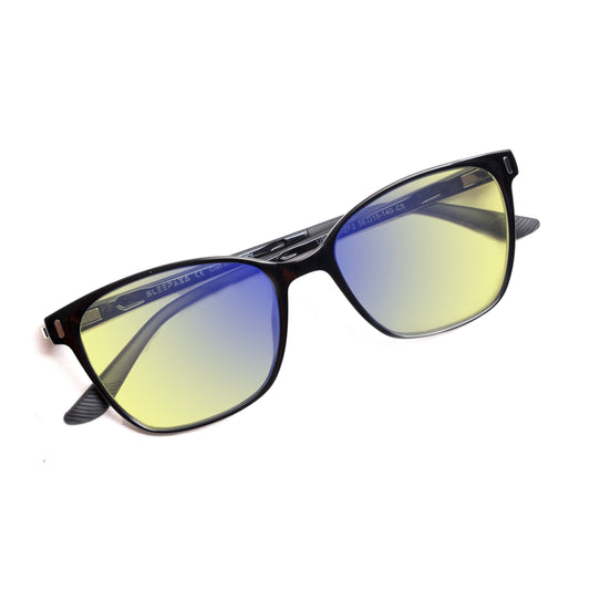 Sleepaxa Clarte Jet Black Yellow Tinted Blue Block Gaming Glasses For Gaming & Computer