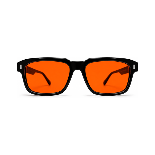 Astor Jet Black sleep glasses, premium bold square