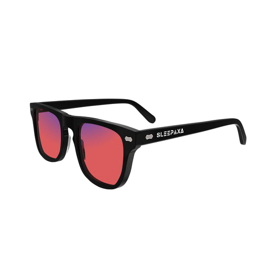 Find Relief, Look Fabulous: Sleepaxa AstroLuxe Jet Black FL-41 Tinted Migraine Glasses
