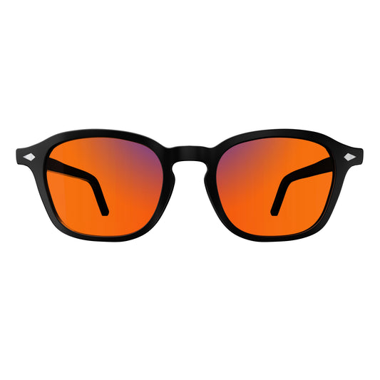 Sleepaxa Eclat Jet Black red circadian sleep glasses blocking 100% blue light to 550nm