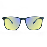 Sleepaxa Elegan Matte Slate Blue gaming & computer glasses with yellow blue-light filter