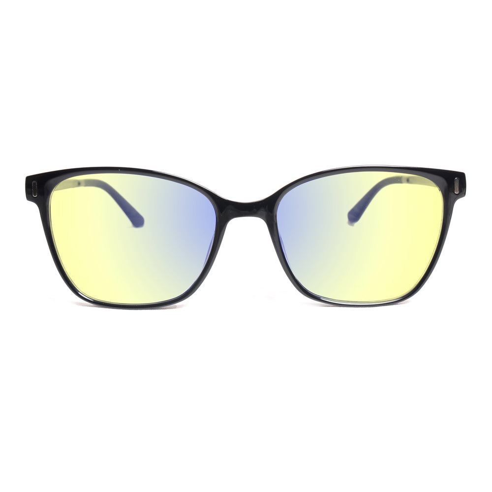 Sleepaxa Clarte Jet Black gaming & computer glasses with yellow blue-light filter