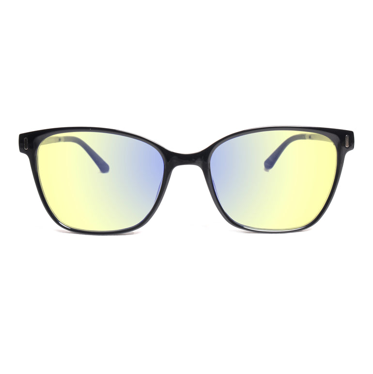 Sleepaxa Clarte Jet Black Yellow Tinted Blue Block Gaming Glasses For Gaming & Computer