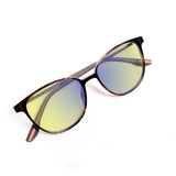 Sleepaxa Voirch Twilight Brown Fade gaming & computer glasses with yellow blue-light filter – side view