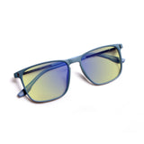 Sleepaxa Elegan Matte Slate Blue gaming & computer glasses with yellow blue-light filter – side view