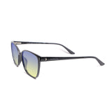 Sleepaxa Clarte Jet Black gaming & computer glasses with yellow blue-light filter – lens detail view