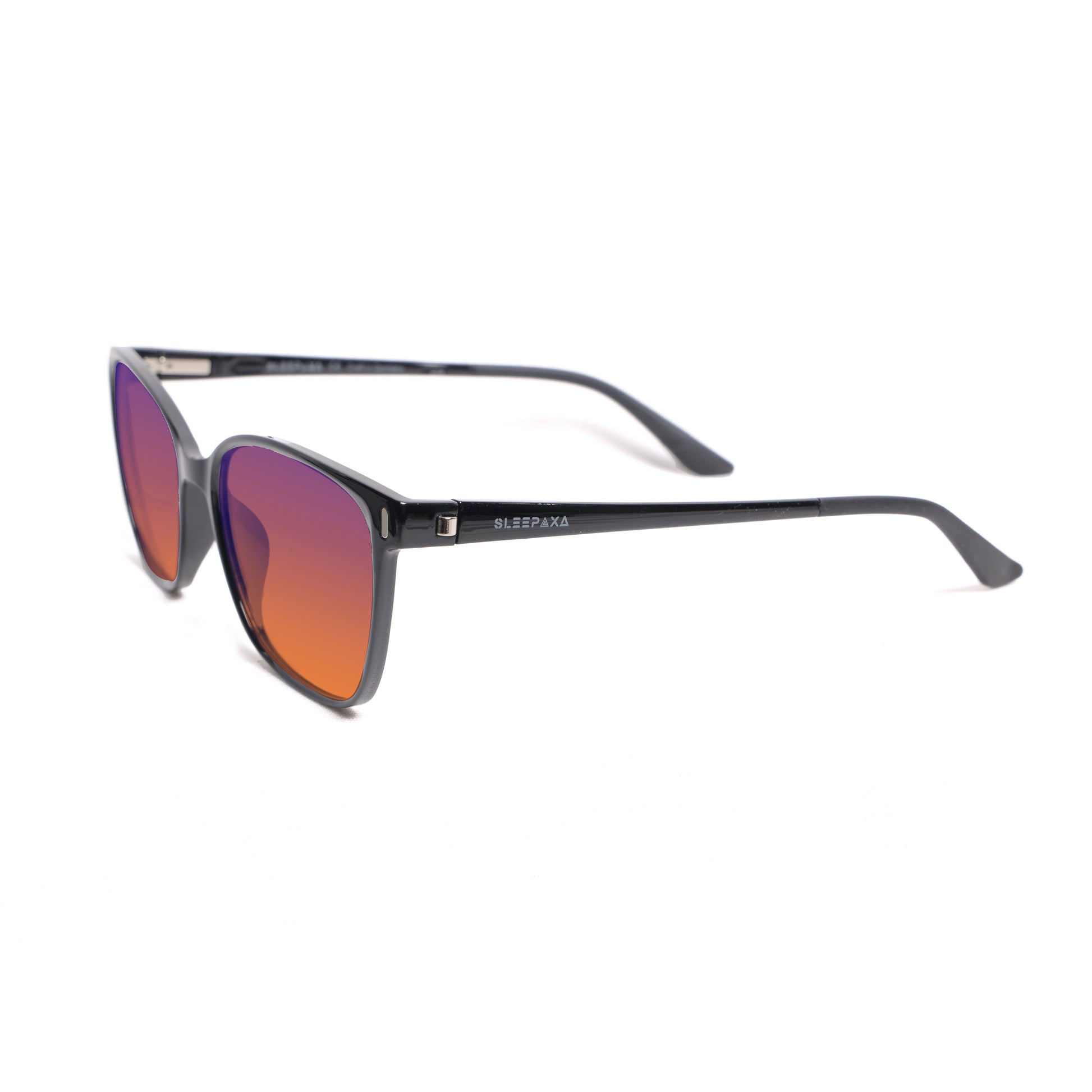 Sleepaxa Clarte Jet Black Amber Tinted Blue Block Glasses for Sleep & Eye Strain