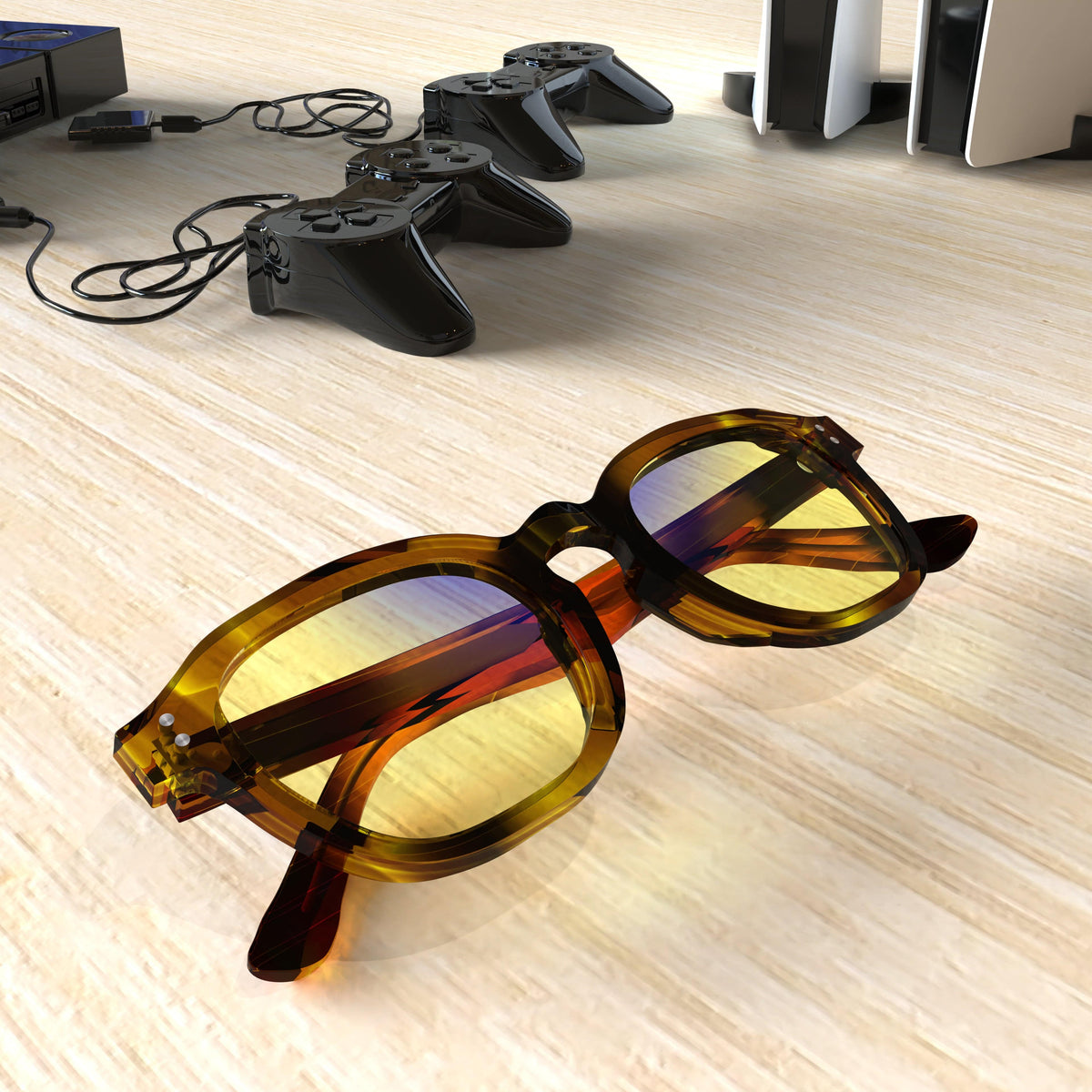 Grandeur Umber Brown computer glasses, rectangle