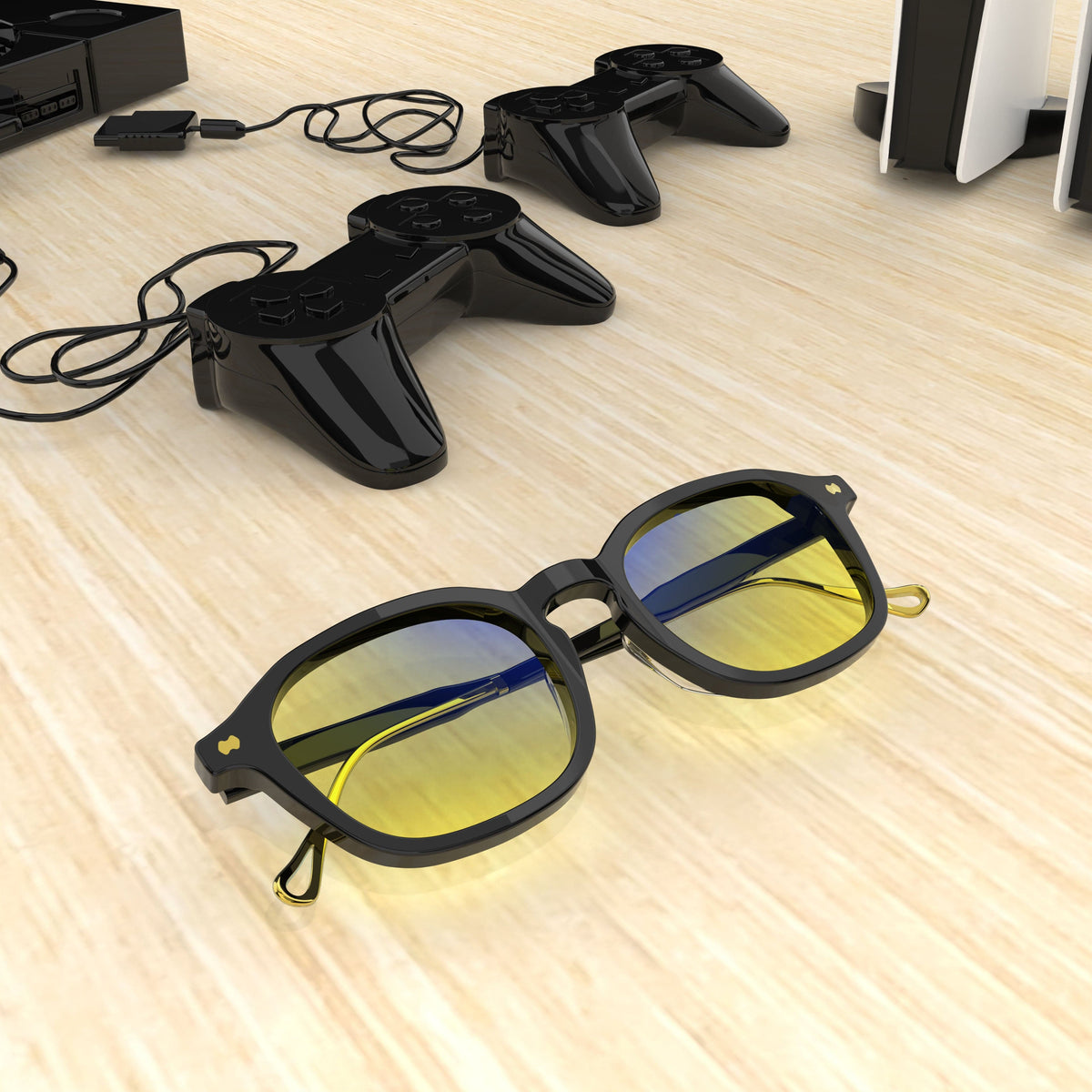 Chrono Gunmetal Black computer glasses, rectangle