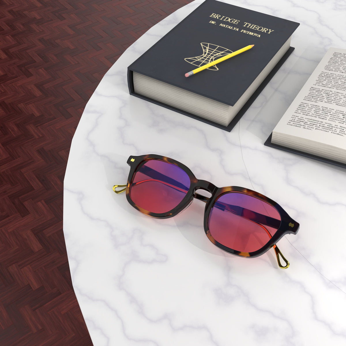 Chrono Burnt Umber FL-41 migraine glasses, rectangle