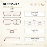 Astor Crystal Clear sleep glasses, premium bold square