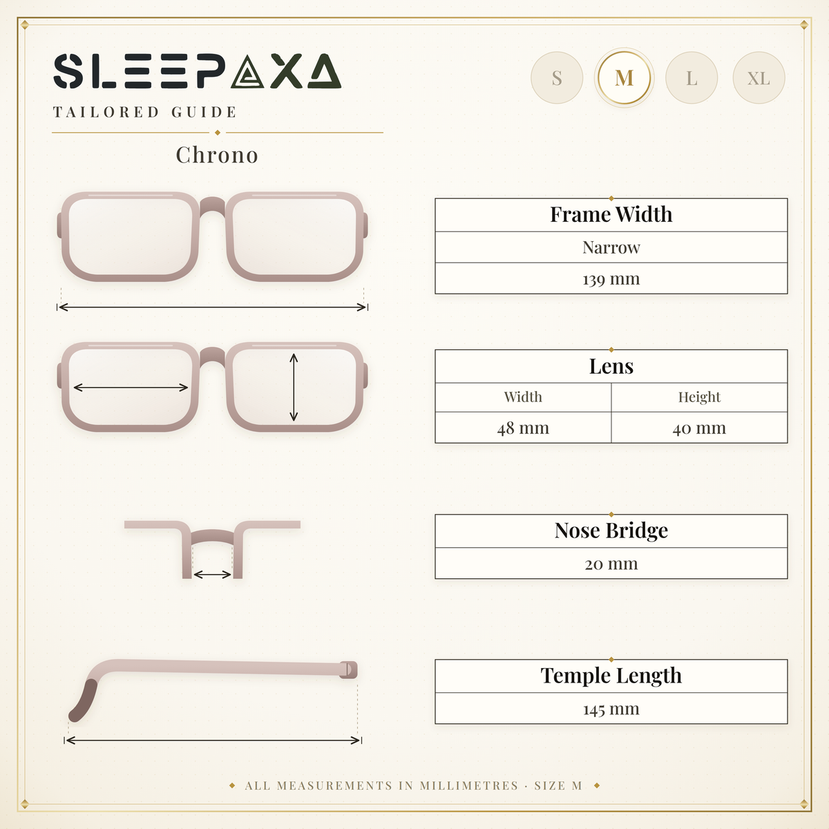 Chrono Burnt Umber FL-41 migraine glasses, rectangle