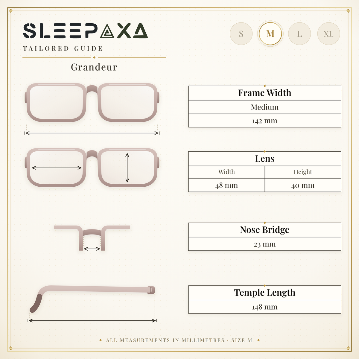 Grandeur Umber Brown FL-41 migraine glasses, rectangle