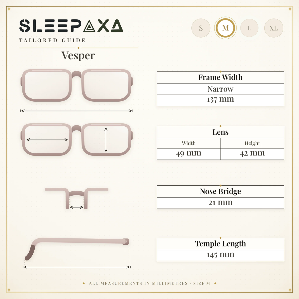 Vesper Jet Black FL-41 migraine glasses, round
