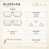 Zephyr Jet Black sleep glasses, hexagonal