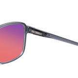 Inside Glass view of Sleepaxa Yeux FL41 Migraine & Light Sensitivity glasses with Grey frame, rose-tinted lenses, and high-quality sports tr90 temples for optimal comfort and durability