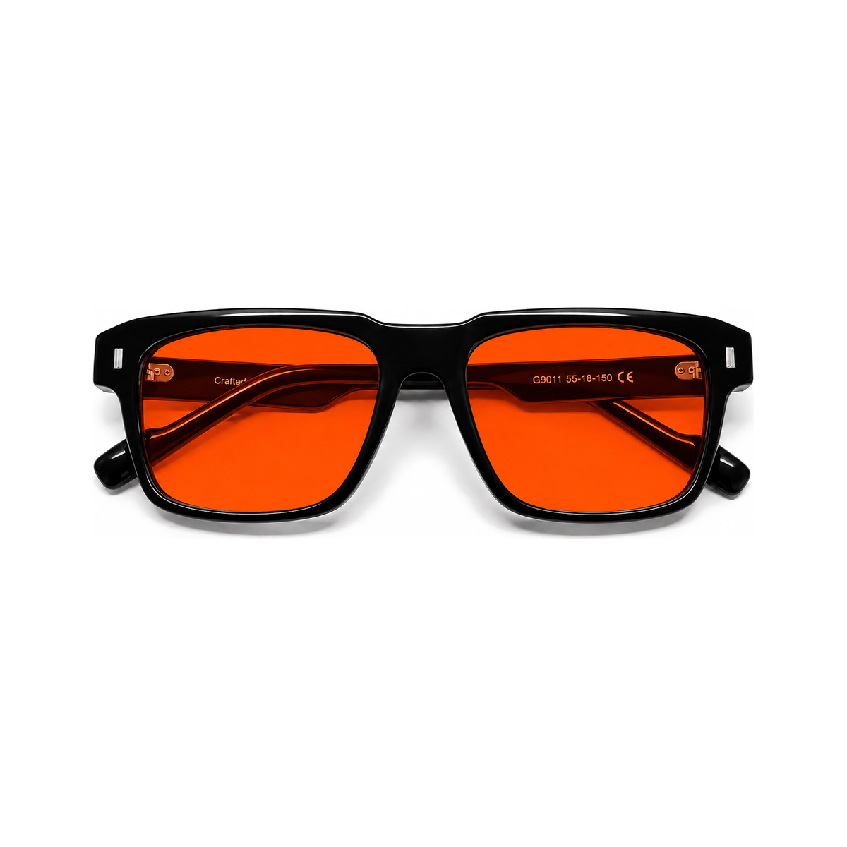 Astor Jet Black sleep glasses, premium bold square