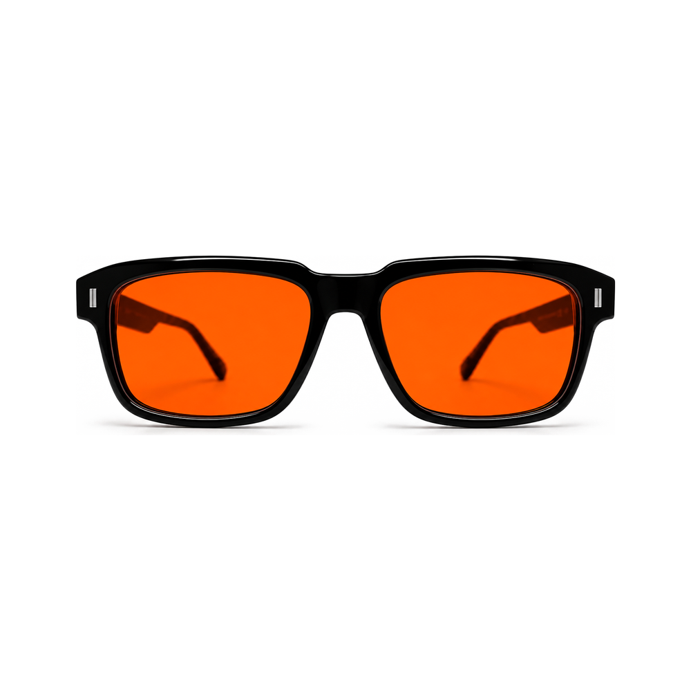 Astor Jet Black sleep glasses, premium bold square