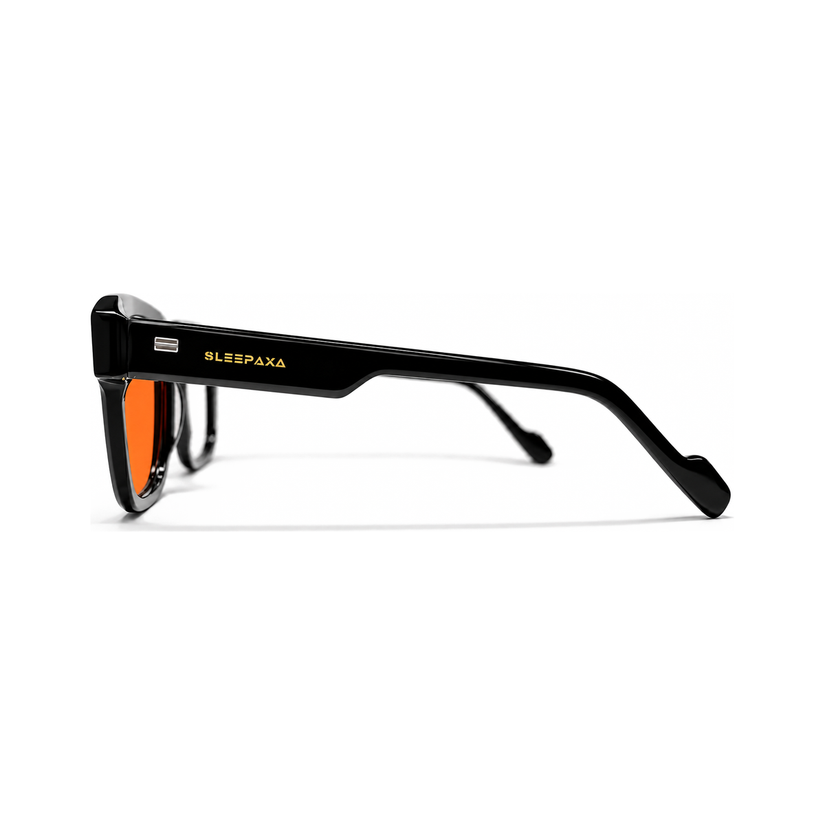 Astor Jet Black sleep glasses, premium bold square