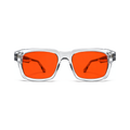 Sleepaxa Astor Crystal Clear Sleep Glasses – Clear Extra-Wide Square, Amber & Red Lenses