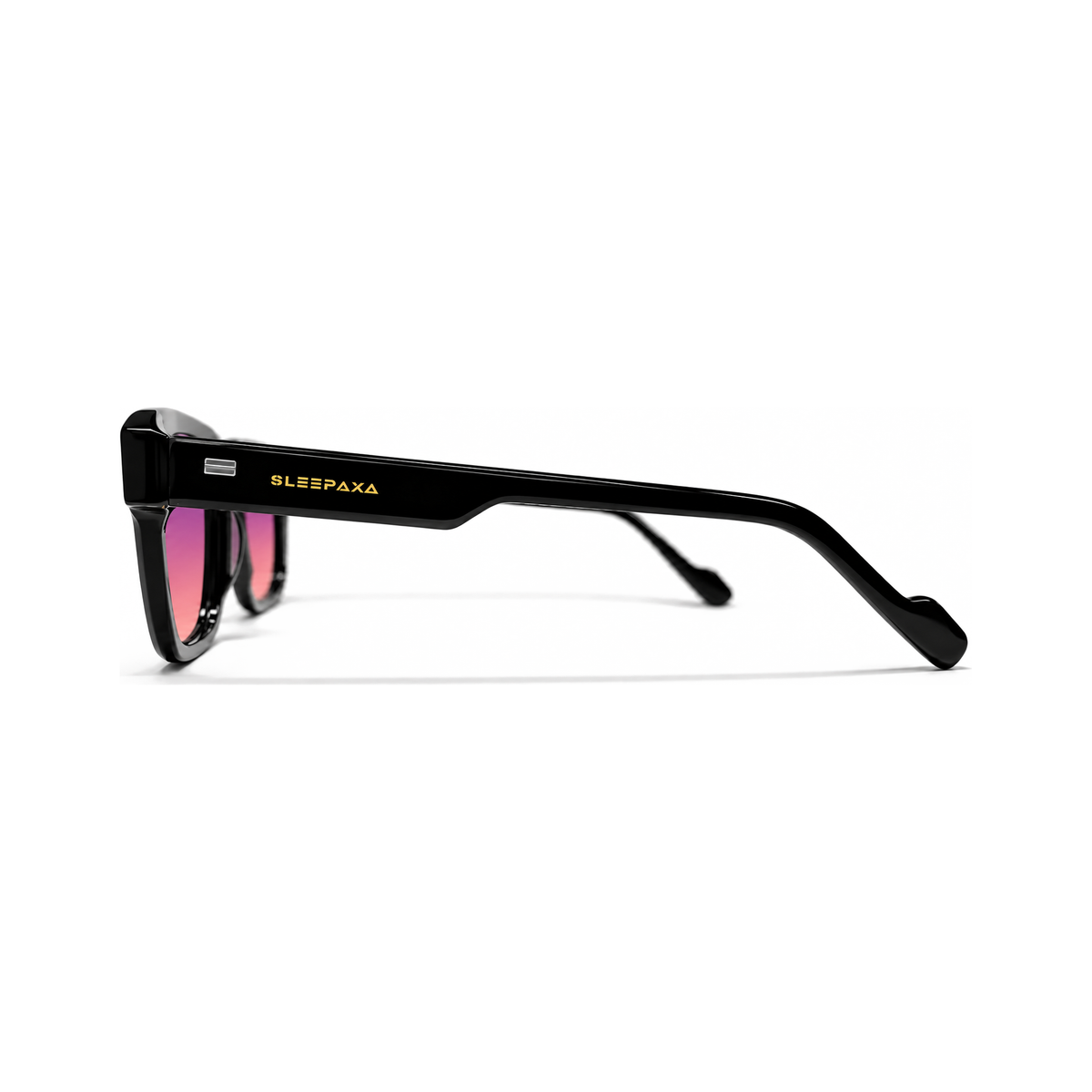 Astor Jet Black FL-41 migraine glasses, premium bold square