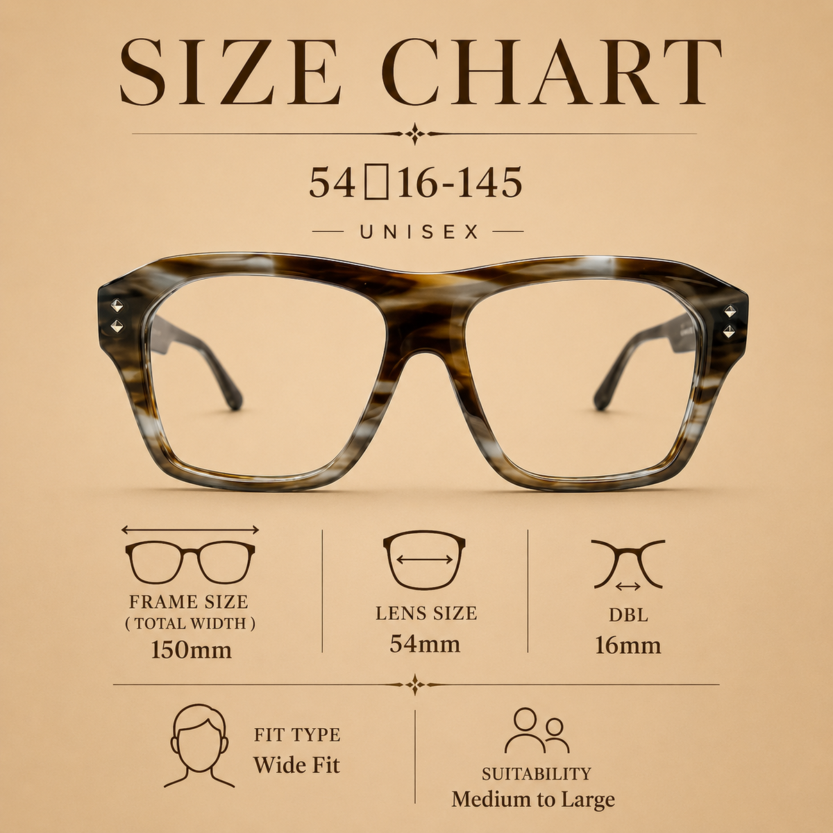Celestial Camel Tone FL-41 migraine glasses, square (large)
