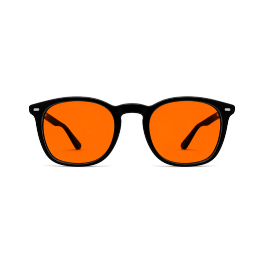 Halcyon Slate Black sleep glasses, round oval