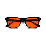 Hudson Jet Black sleep glasses, wayfarer