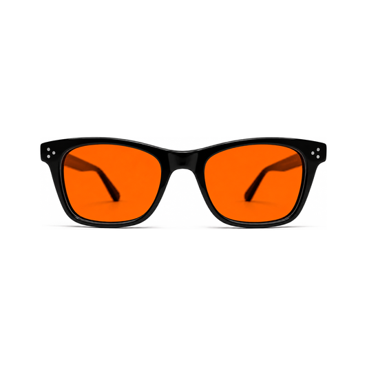 Hudson Jet Black sleep glasses, wayfarer