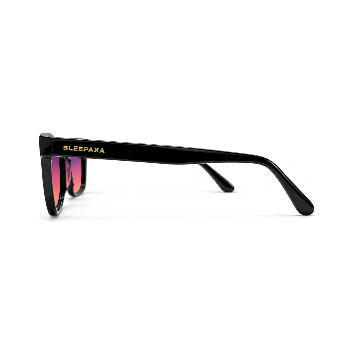 Hudson Jet Black FL-41 migraine glasses, wayfarer