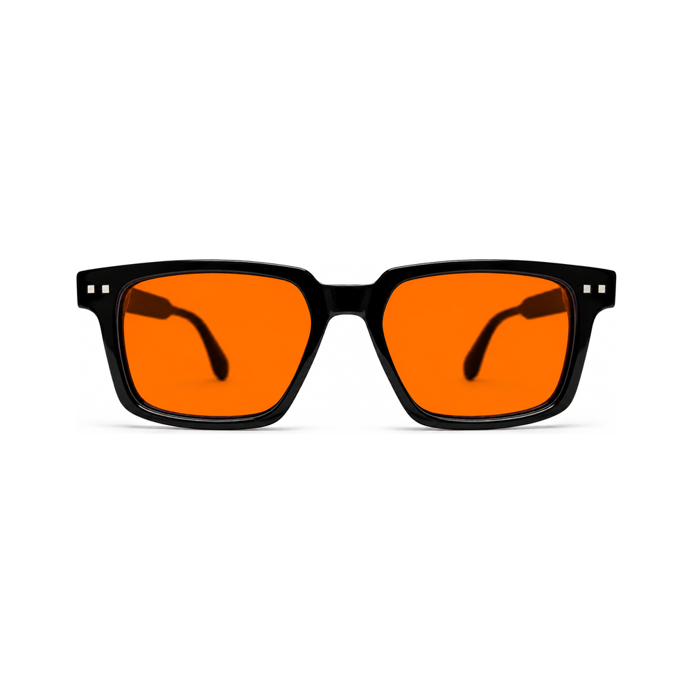 Magnus Jet Black sleep glasses, bold vintage square