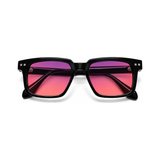 Magnus Jet Black FL-41 migraine glasses, bold vintage square