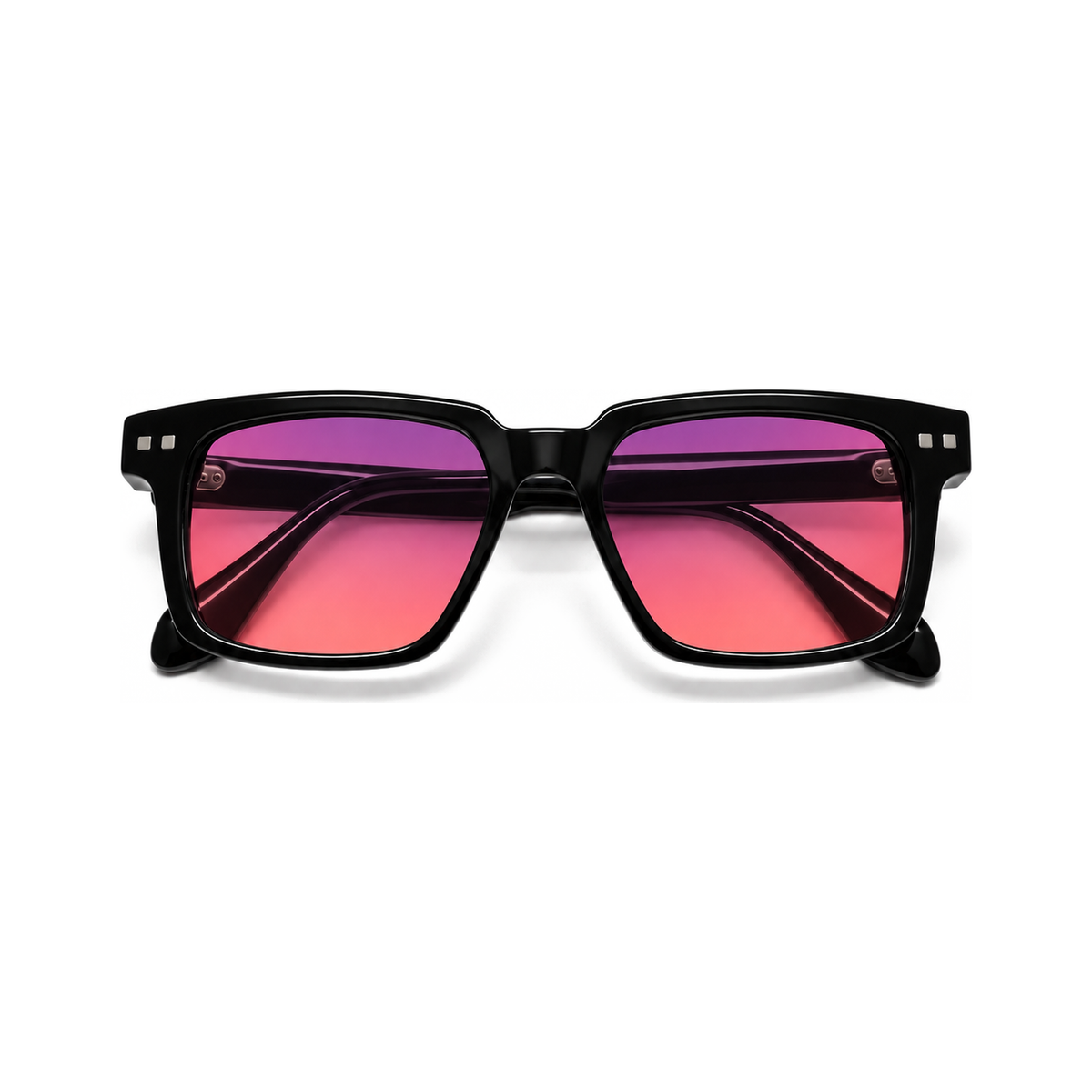 Magnus Jet Black FL-41 migraine glasses, bold vintage square