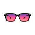 Sleepaxa Magnus Jet Black FL-41 Migraine Glasses – Extra-Wide Bold Vintage Square