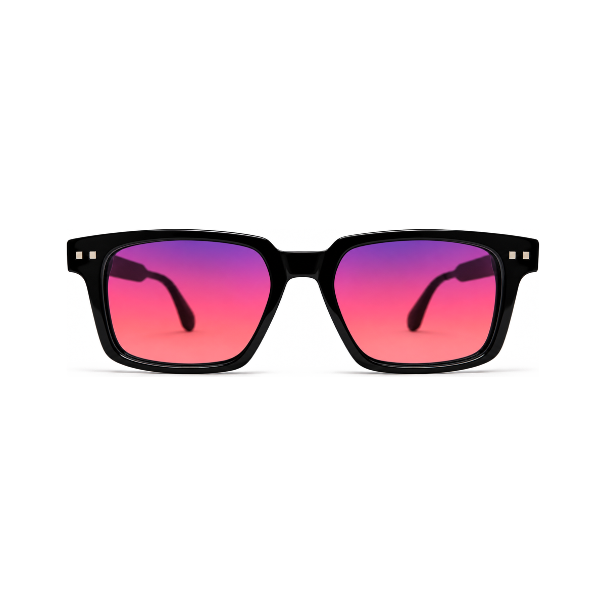 Magnus Jet Black FL-41 migraine glasses, bold vintage square
