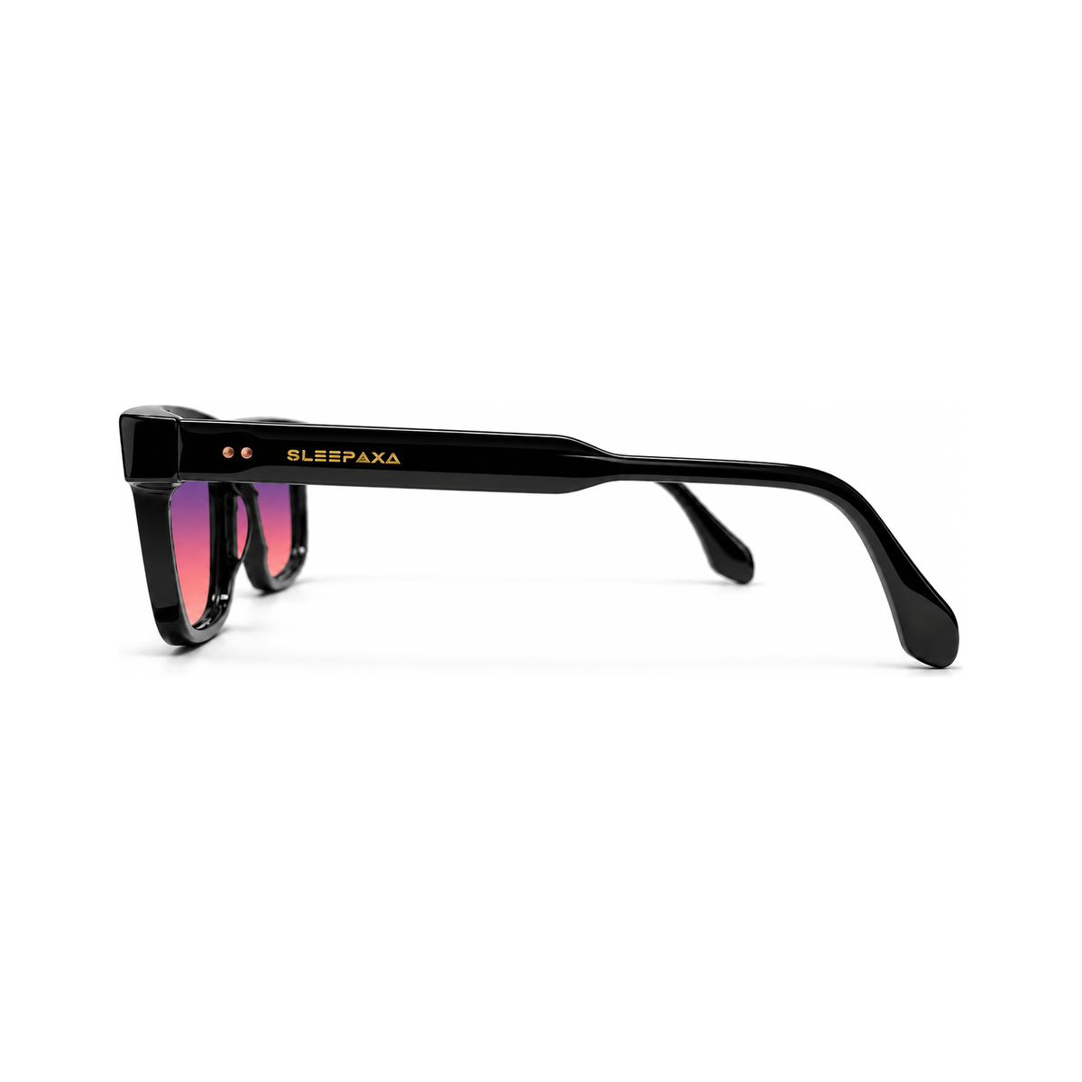 Magnus Jet Black FL-41 migraine glasses, bold vintage square
