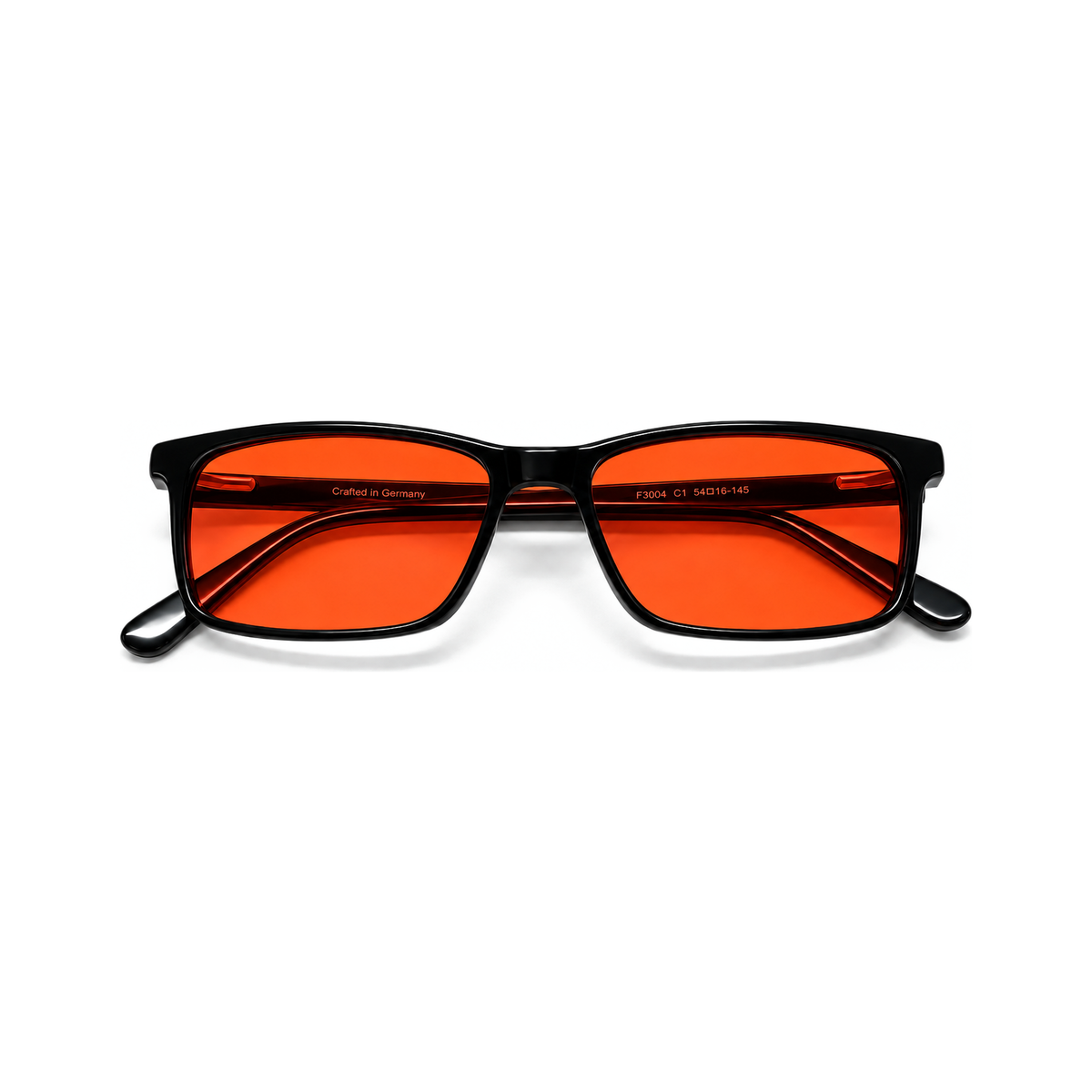 Metro Jet Black sleep glasses, simple square