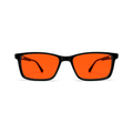Sleepaxa Metro Jet Black Sleep Glasses – Medium Square, Amber & Red Lenses