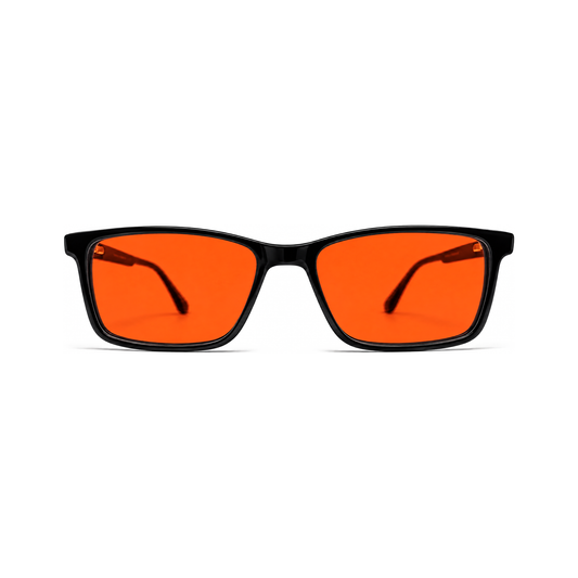 Metro Jet Black sleep glasses, simple square