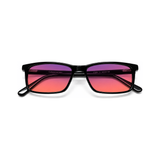 Metro Jet Black FL-41 migraine glasses, simple square