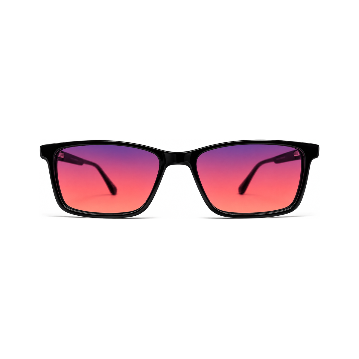 Metro Jet Black FL-41 migraine glasses, simple square
