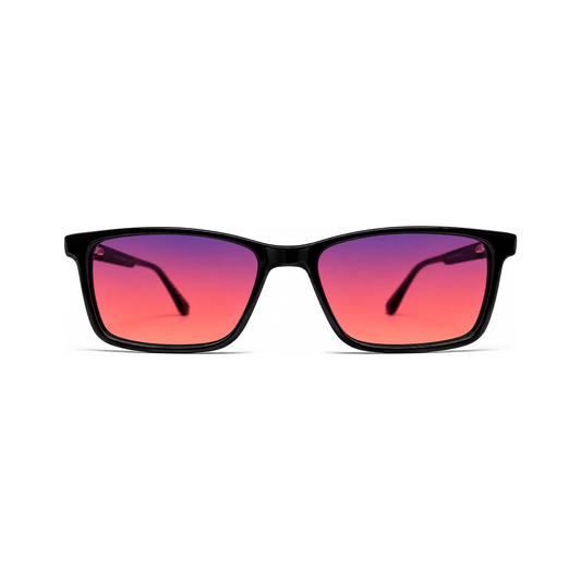 Metro Jet Black FL-41 migraine glasses, simple square