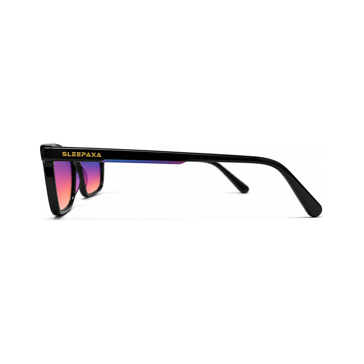 Metro Jet Black FL-41 migraine glasses, simple square
