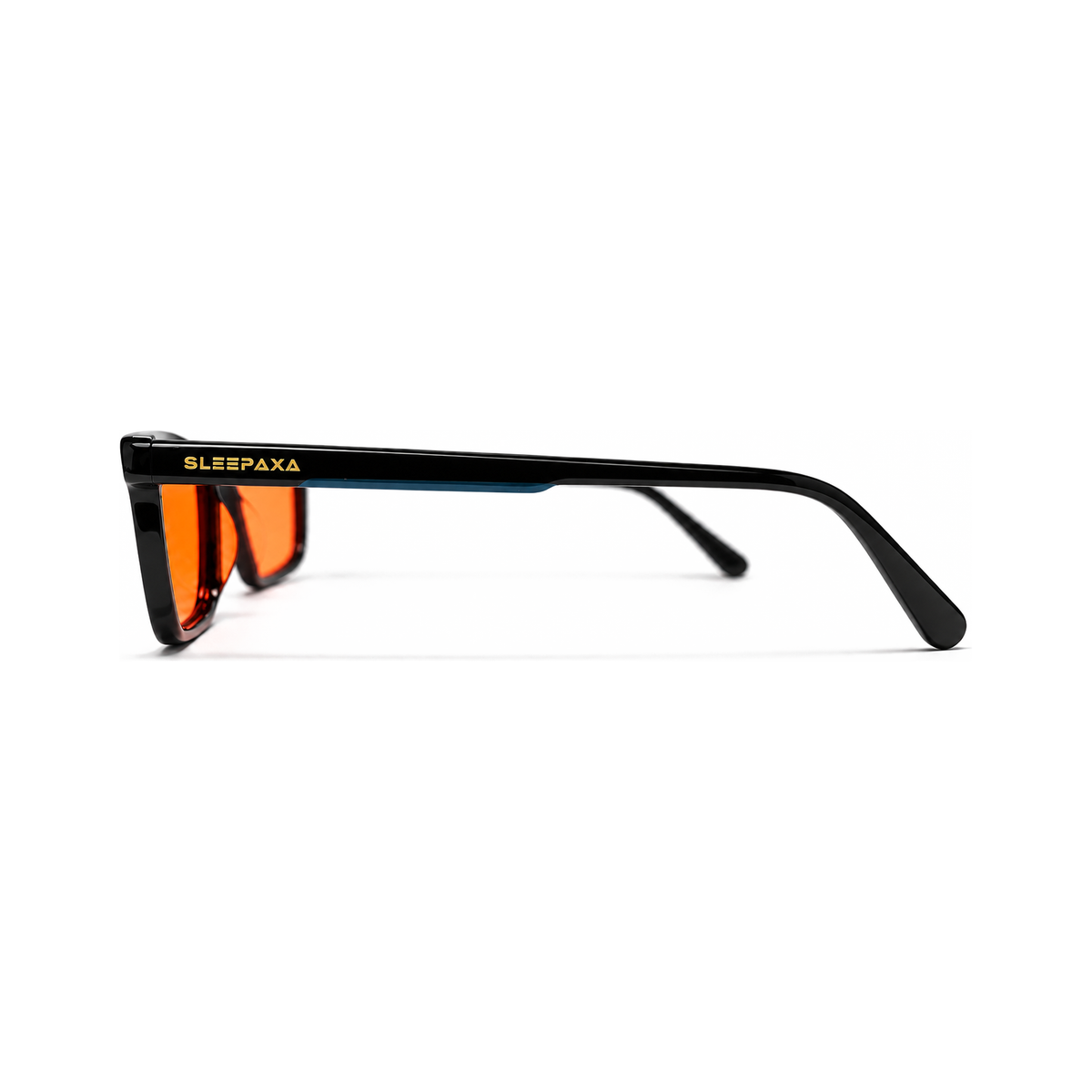 Metro Jet Black sleep glasses, simple square