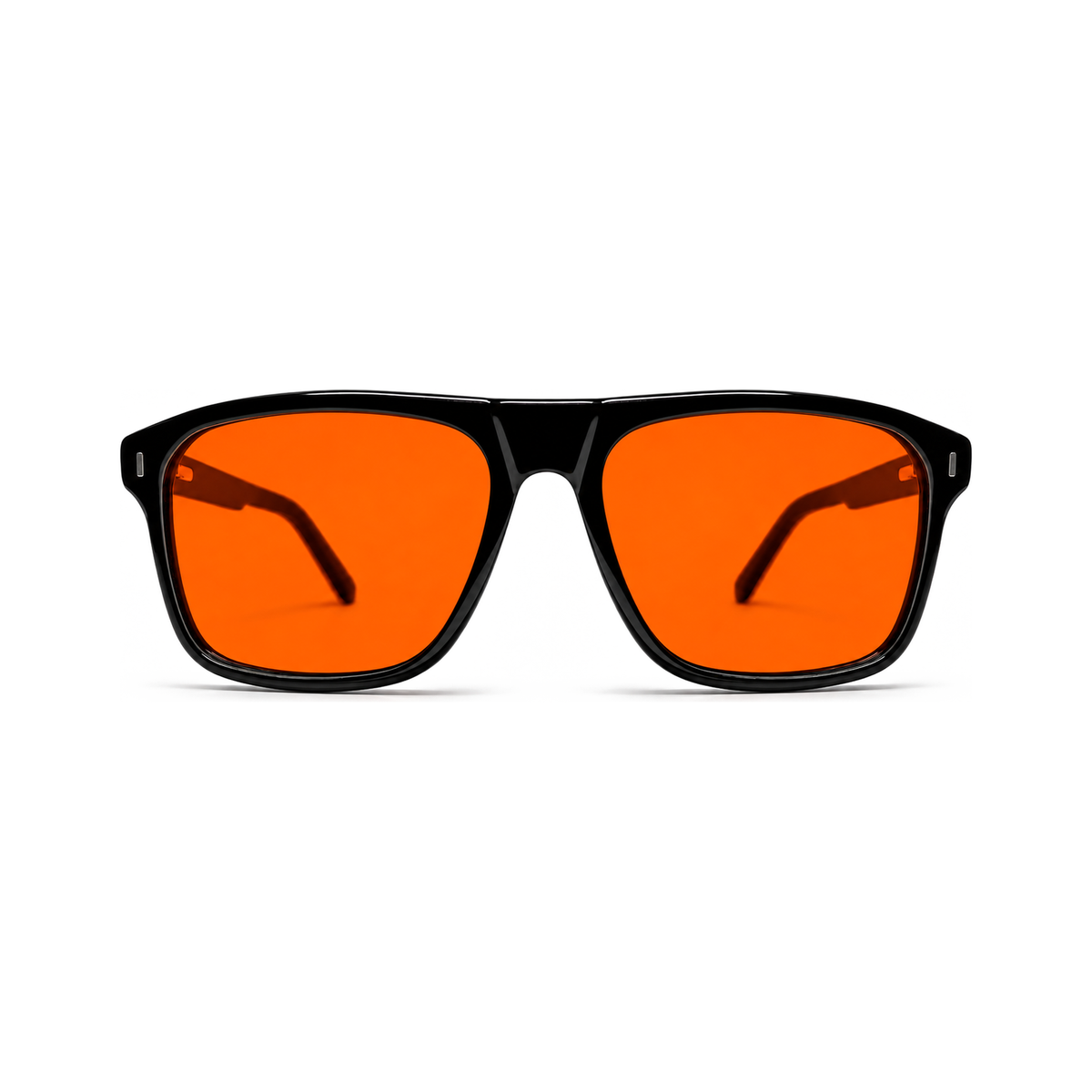 Regent Jet Black sleep glasses, flat-top square