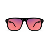 Regent Jet Black FL-41 migraine glasses, flat-top square