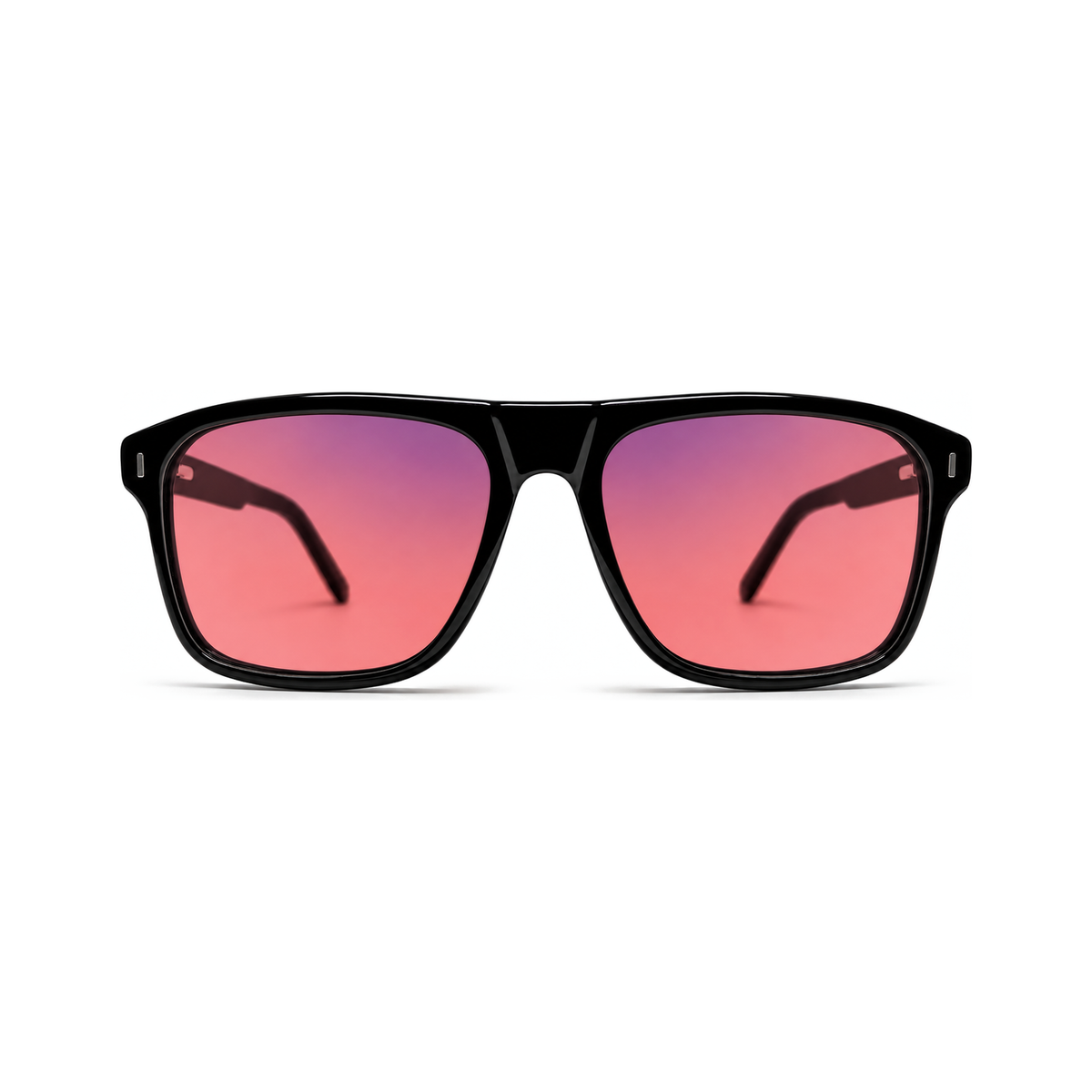 Regent Jet Black FL-41 migraine glasses, flat-top square